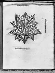 Dodekaeder, från "De Divina Proportione" av Luca Pacioli, publicerad 1509, Venedig.